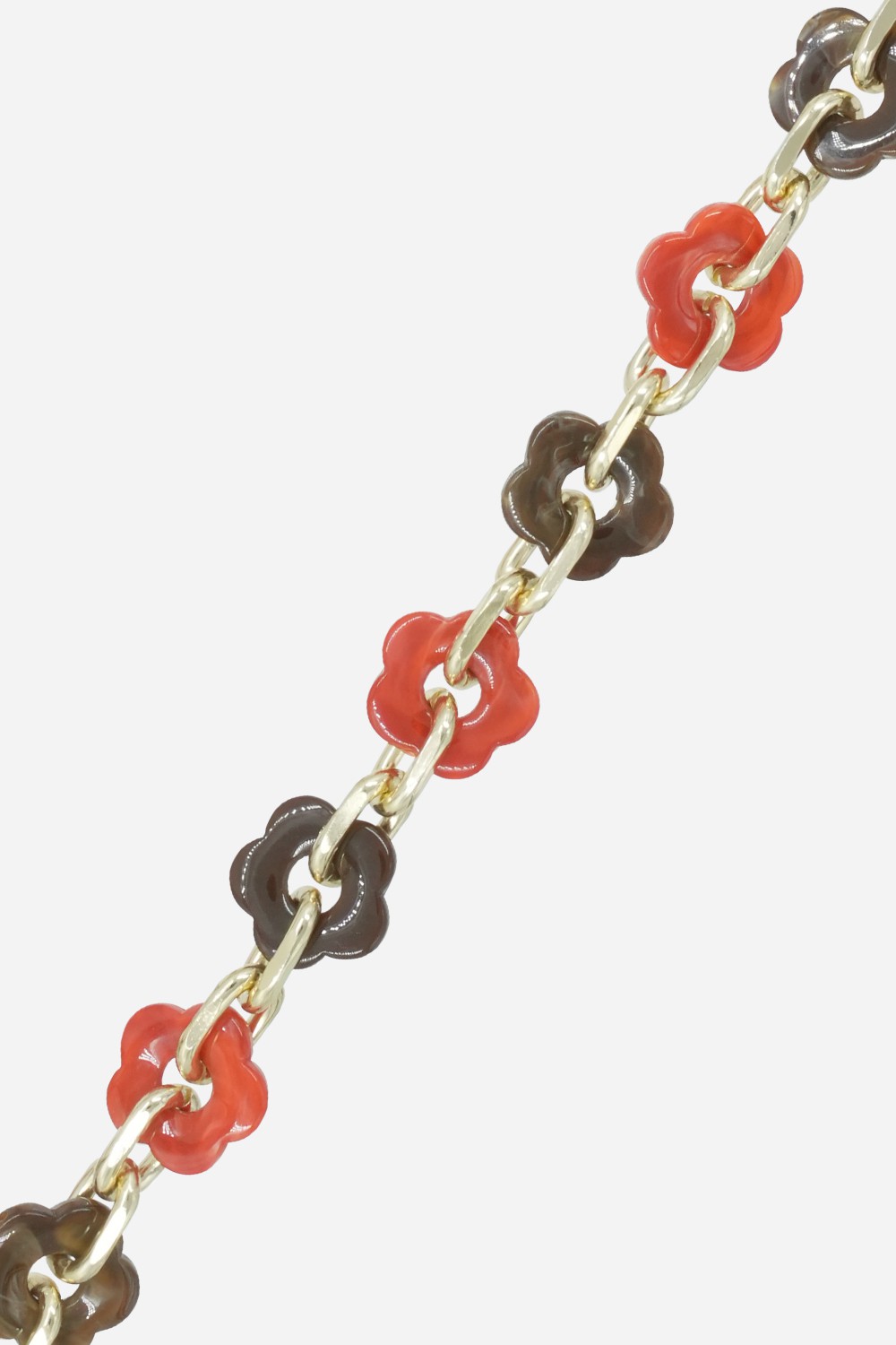 Chaine Longue Cassy Marron Rouge 120 cm