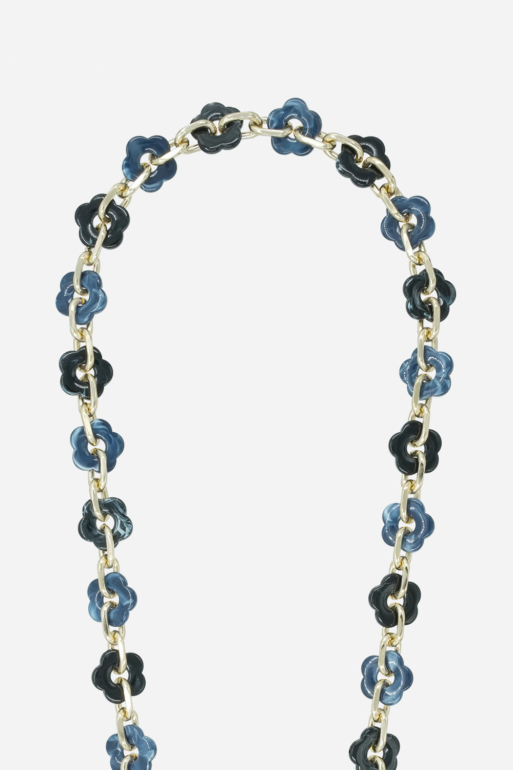 Chaine Longue Cassy Fleurs Bleu 120 cm - 5