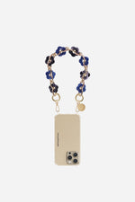 Chaine Courte Cassy Fleurs Bleu 40 cm