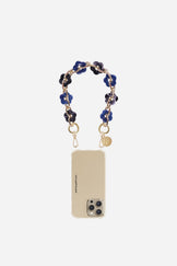 Chaine Courte Cassy Fleurs Bleu 40 cm