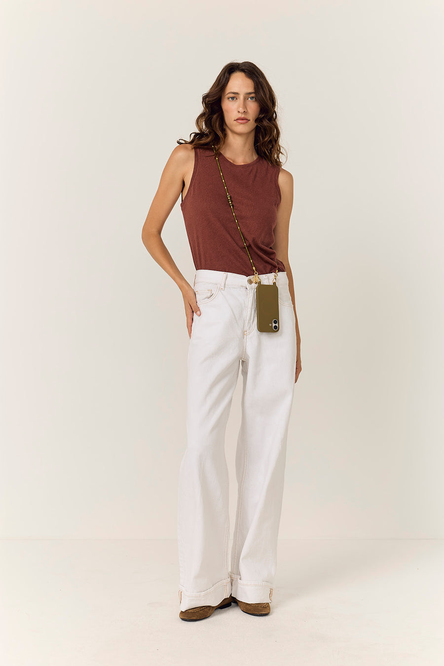 Chaine Longue Iris Kaki 120 cm - 4