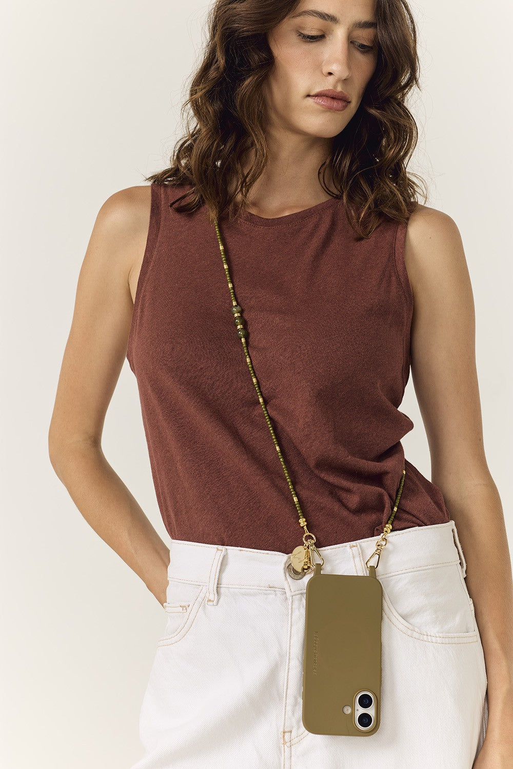 Long Iris Khaki Chain 120 cm
