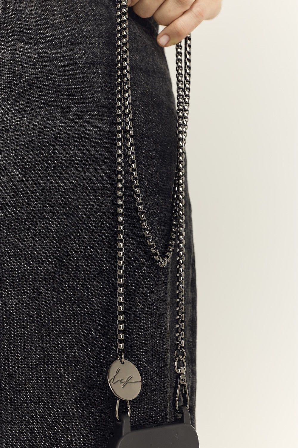 Chaine Longue Lia Noir 120 cm