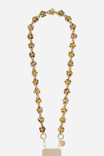 Chaine Longue Cassy Fleurs Ecaille Marron 120 cm