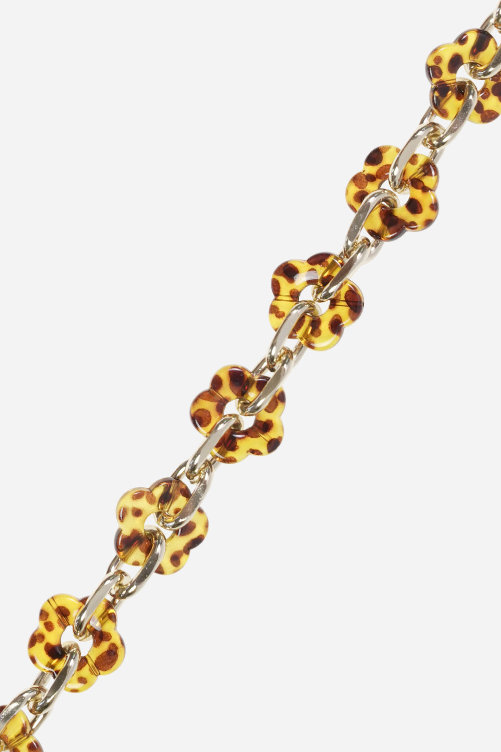 Cassy Long Chain with Brown Tortoiseshell Flowers 120 cm