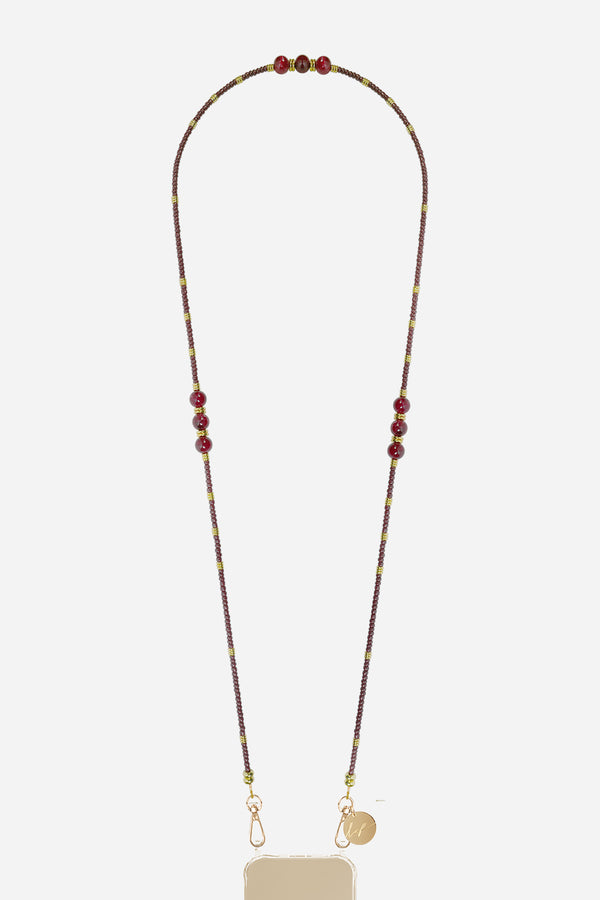 Chaine Longue Iris Bordeaux 120 cm