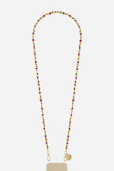 Chaine Longue Liviya Rose Bordeaux 120 cm