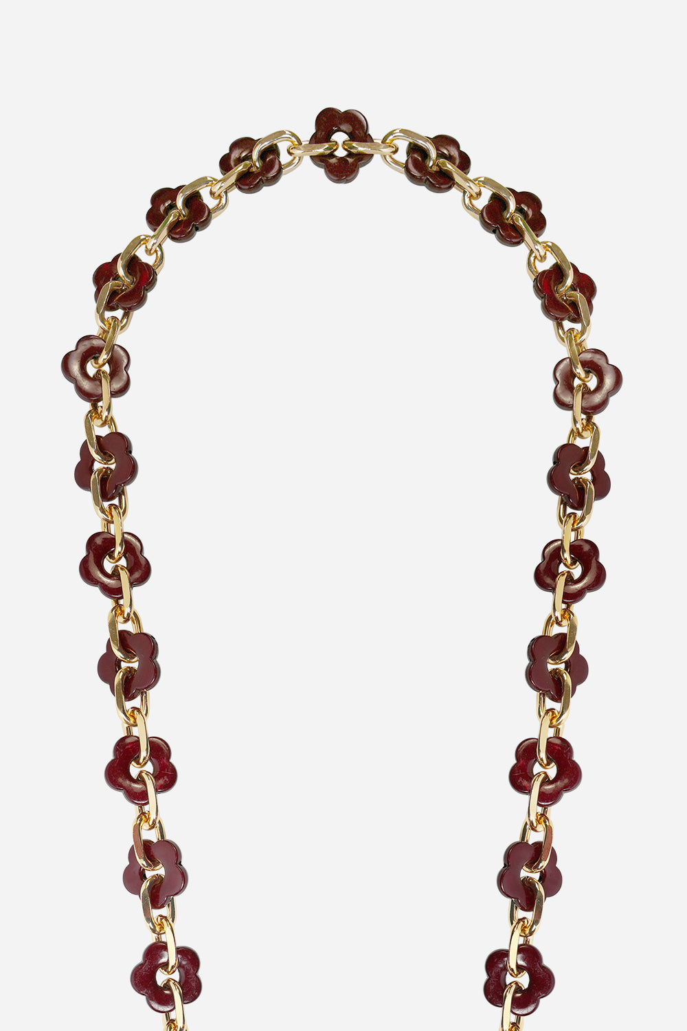 Chaine Longue Cassy Fleurs Bordeaux 120 cm - 5