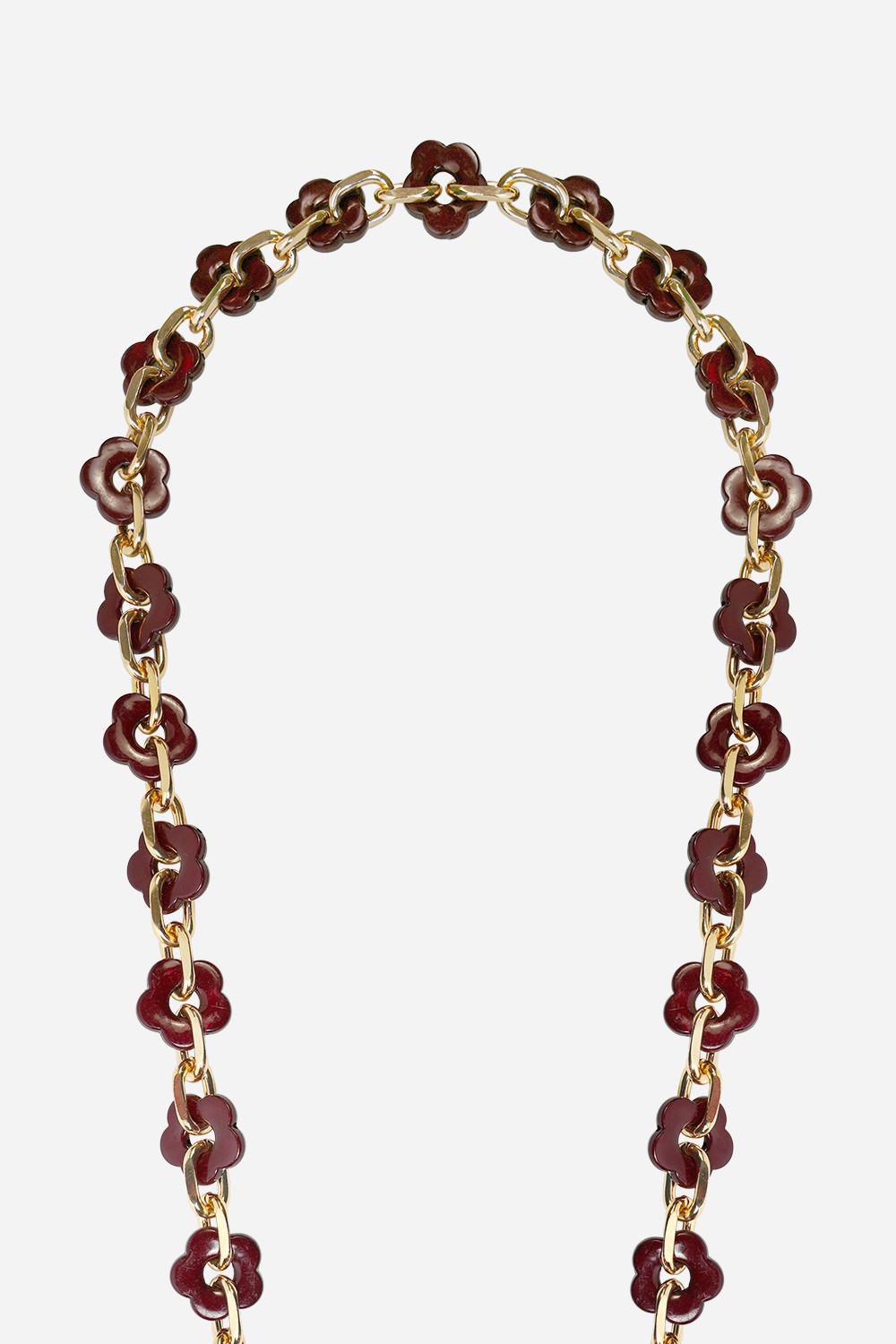Cassy Long Bordeaux Flowers Chain 120 cm