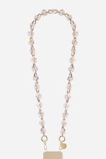 Chaine Longue Cassy Fleurs Ecaille Rose 120 cm