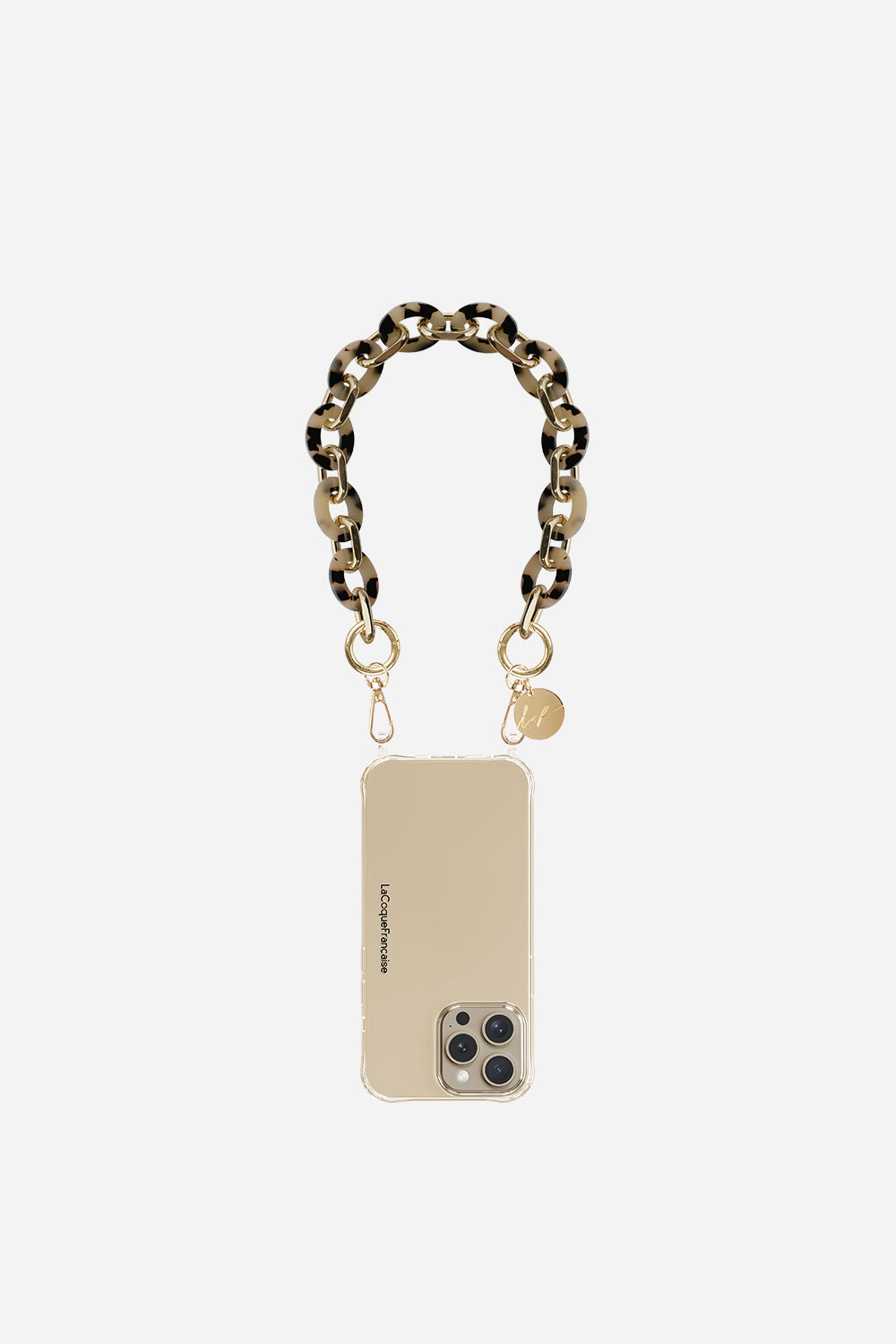 Cassy Short Chain Tortoiseshell Beige 40 cm