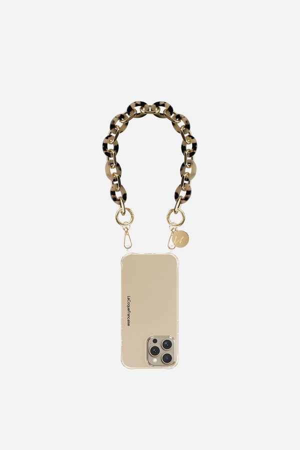 Chaine Courte Cassy Ecaille Beige 40 cm
