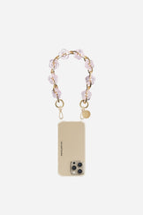 Chaine Courte Cassy Fleurs Rose 40 cm