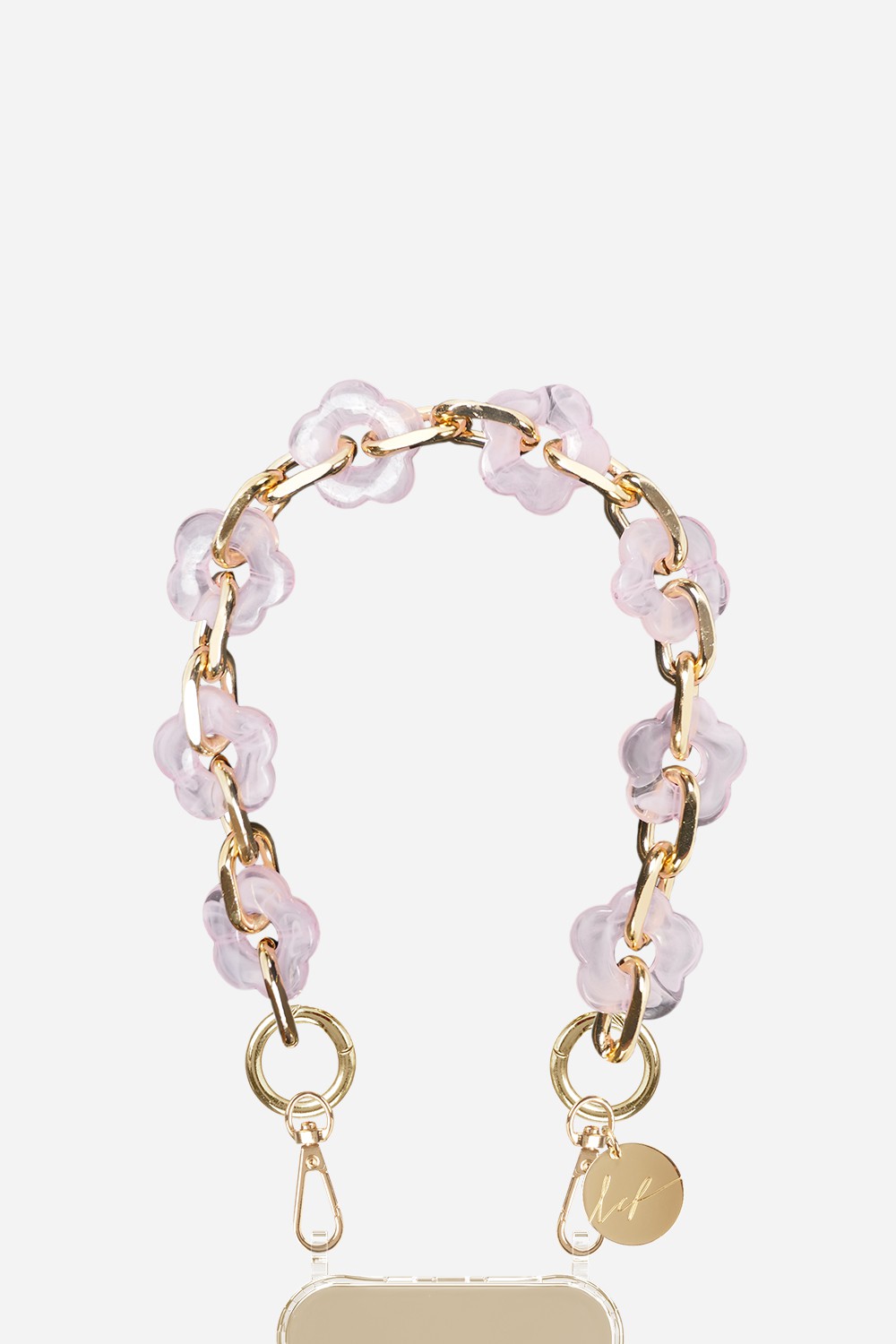 Chaine Courte Cassy Fleurs Rose 40 cm