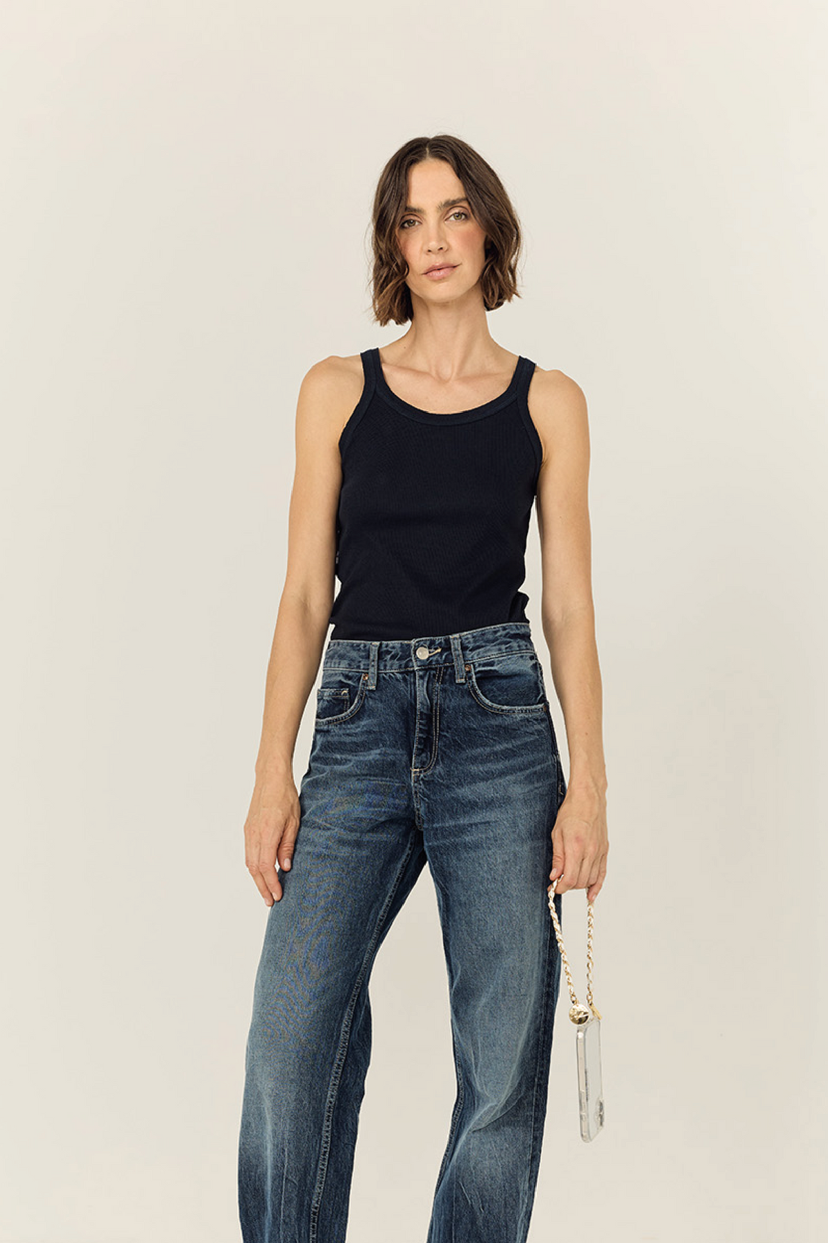 Lou White Short Chain 40 cm