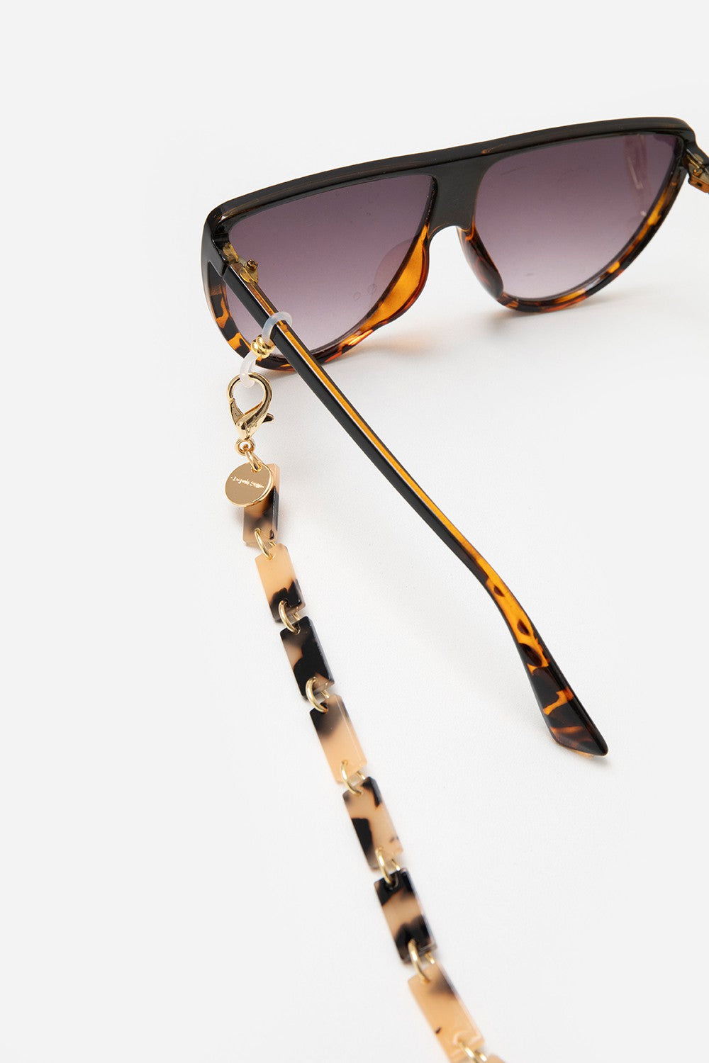 Bijoux Chaine De Lunettes Nahara Ecaille Beige 72 cm - 2