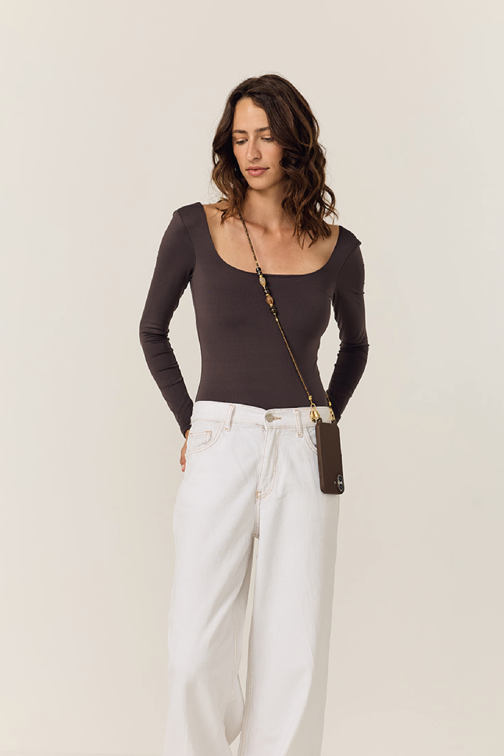 Chiara Brown Long Chain 120 cm