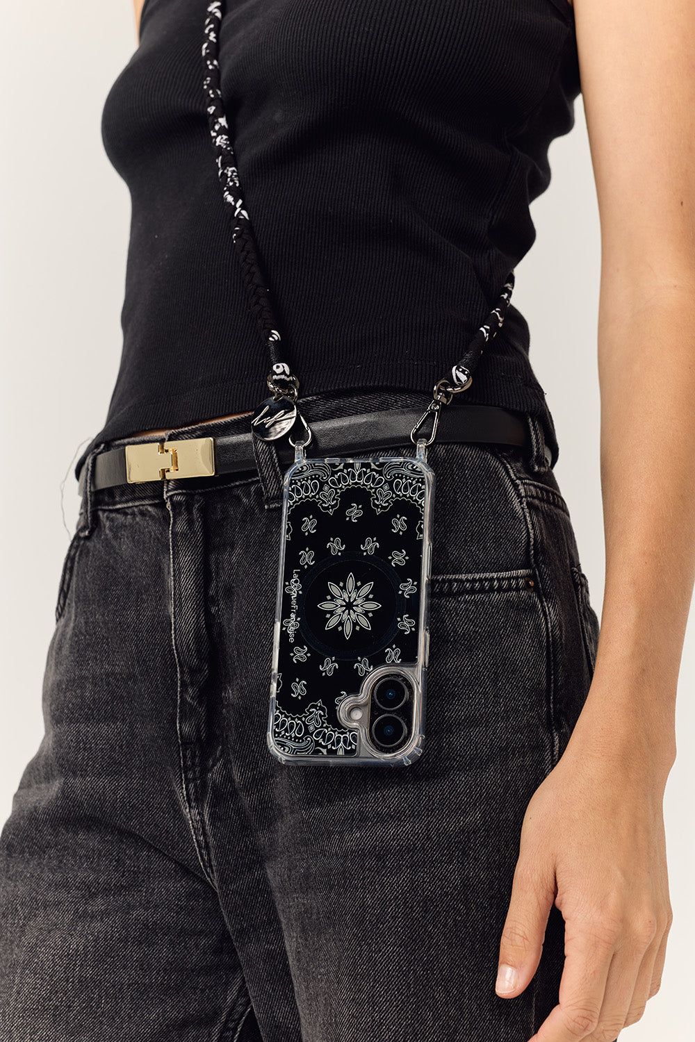 Coque Anneaux Imprimee Bandana Noir