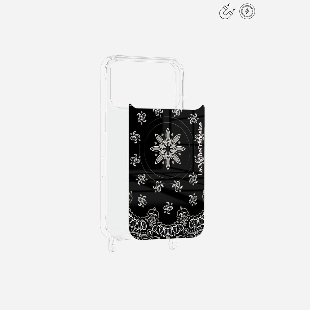 Coque anneaux + Plaque + chaine courte Bandana Noir - 3