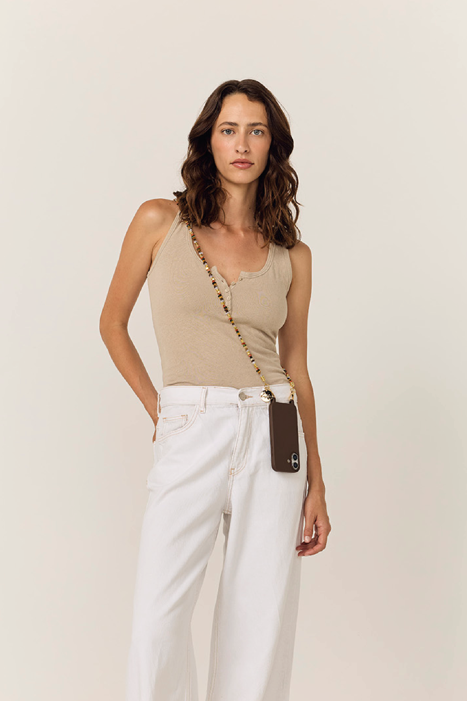 Liviya Multi Khaki Long Chain 120 cm