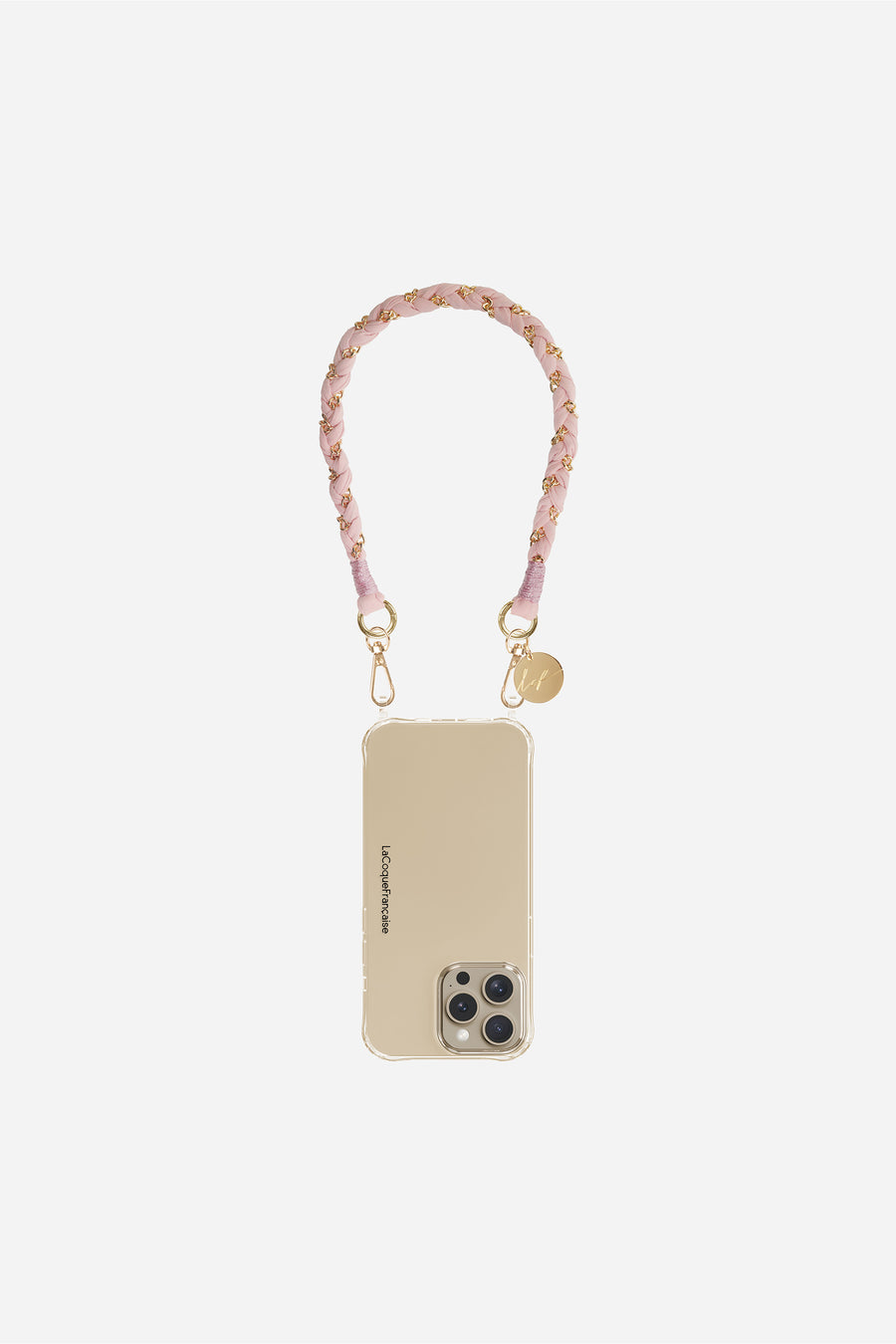 Coque anneaux + Plaque + chaine courte Léopard Kaki et Rose - 4