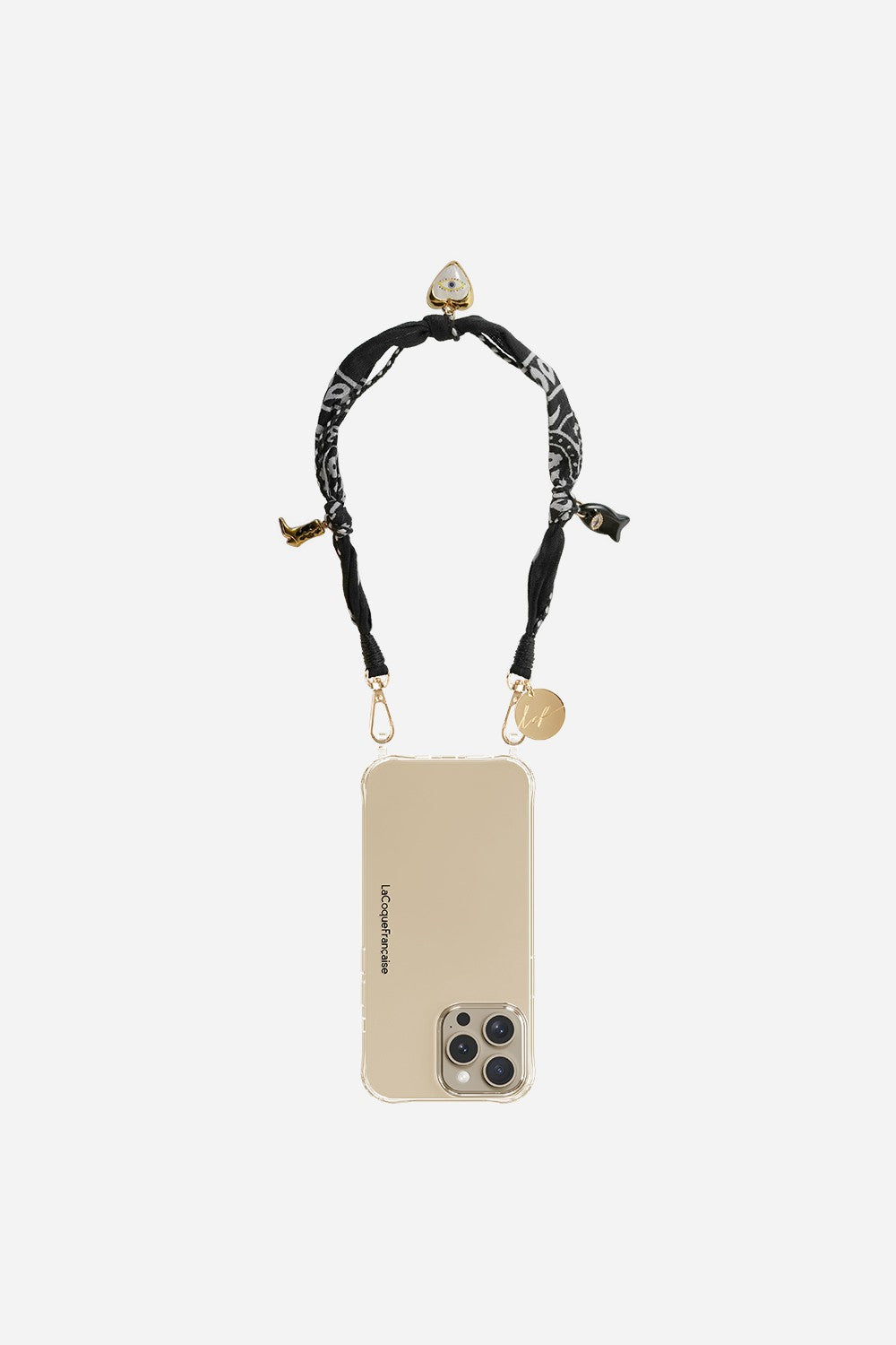 Coque anneaux + batterie + chaine courte Bandana Noir - 3