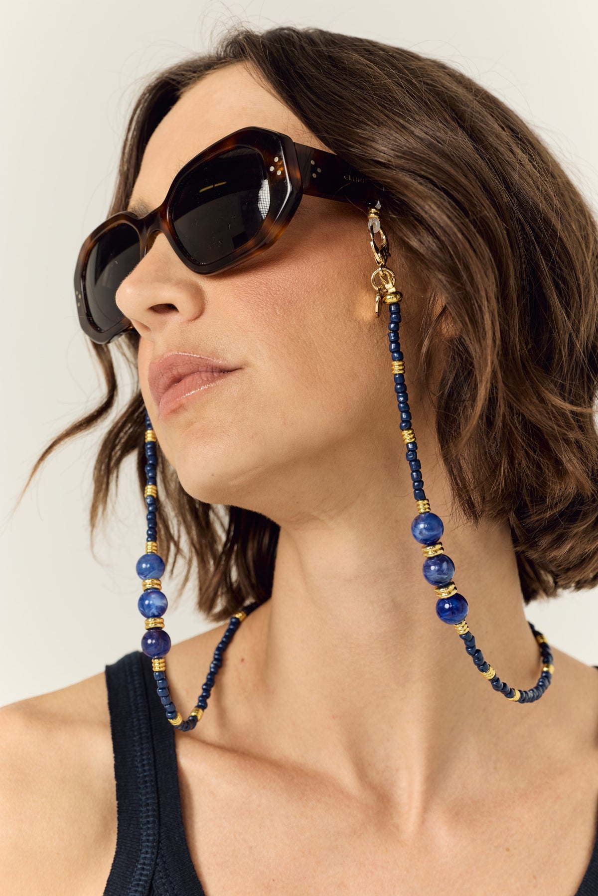 Bijoux Chaine De Lunettes Iris Marine 72 cm - 3