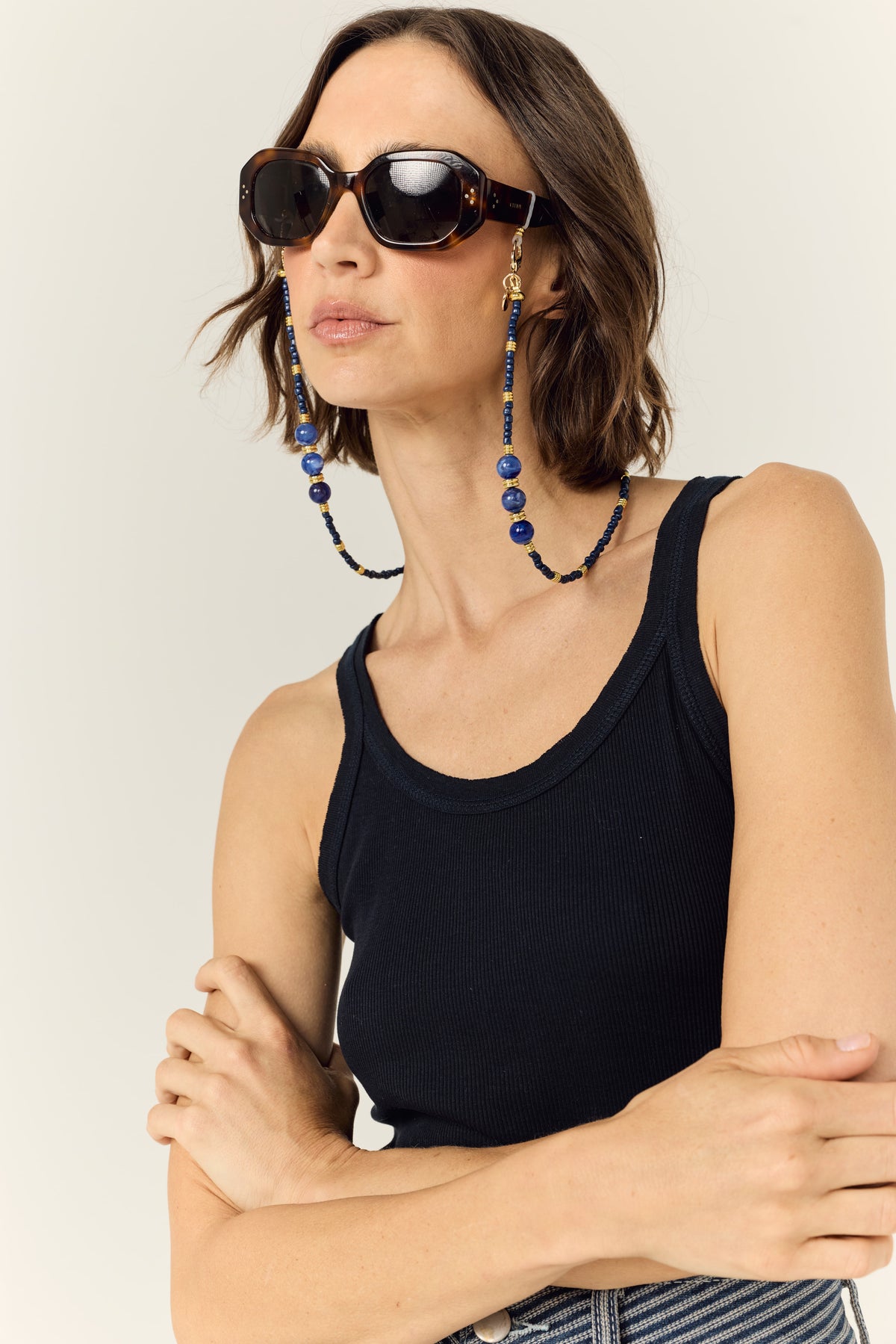 Bijoux Chaine De Lunettes Iris Marine 72 cm - 4