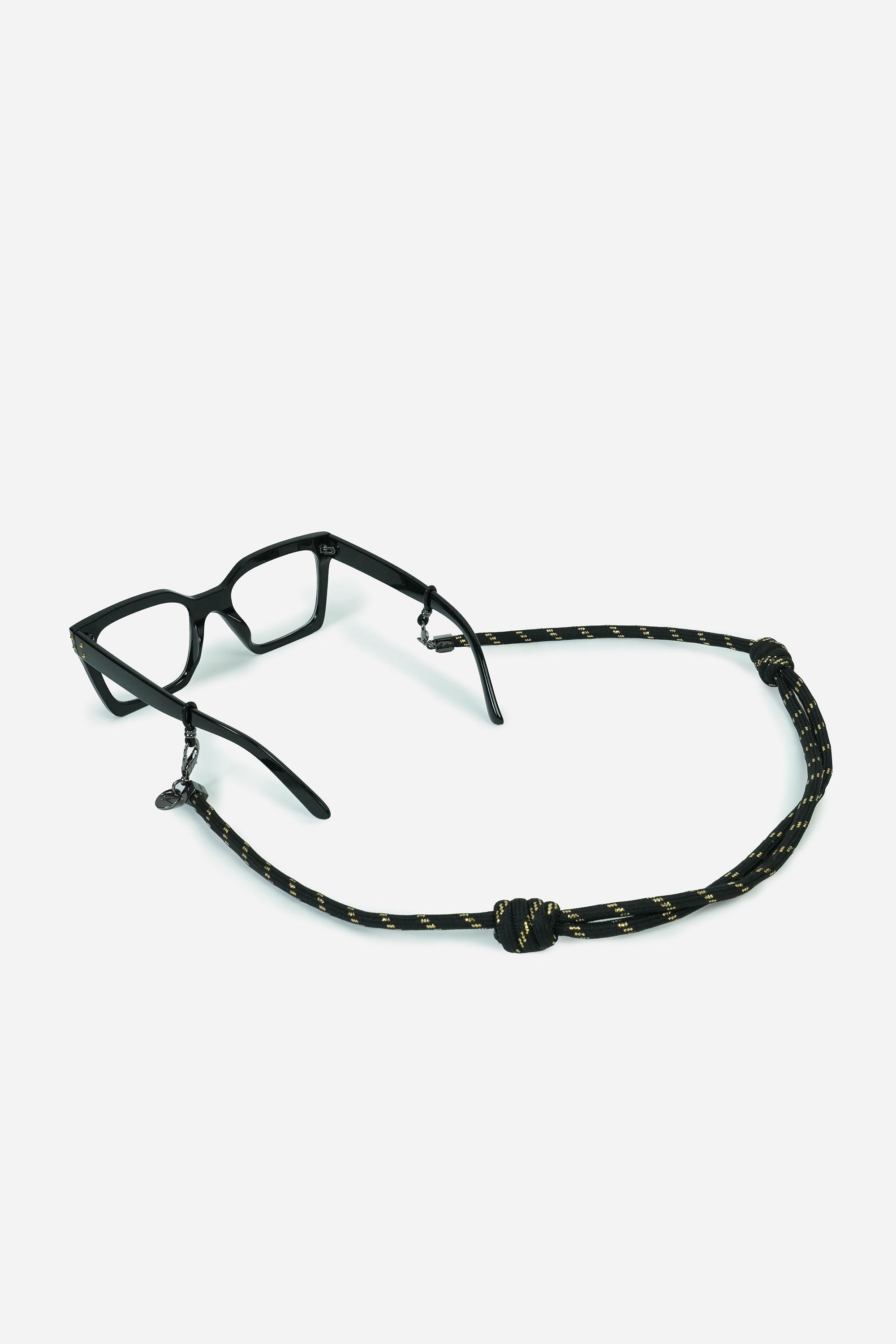 Bijoux Chaine De Lunettes Liam Noir Et Dore 72 cm