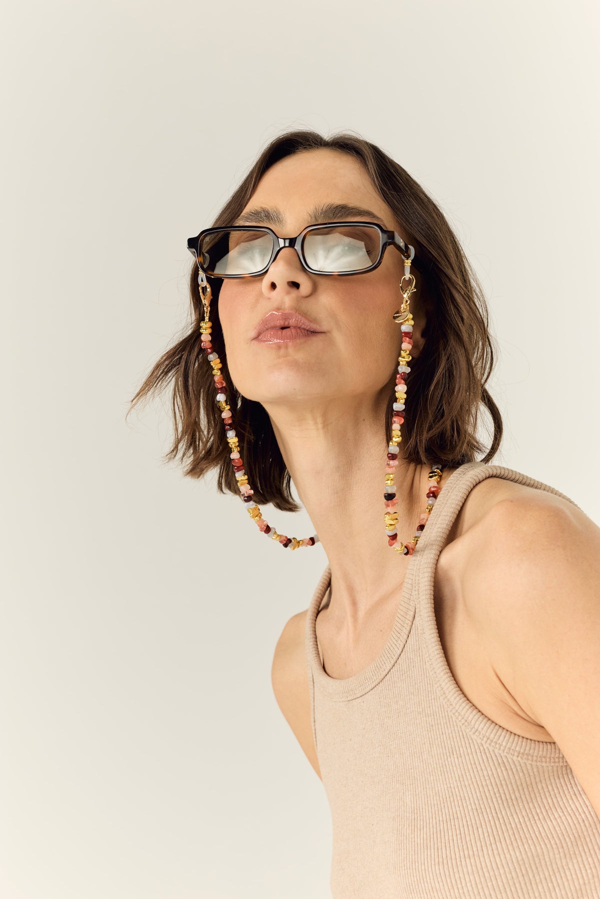 Bijoux Chaine De Lunettes Liviya Rose Bordeaux 72 cm - 4