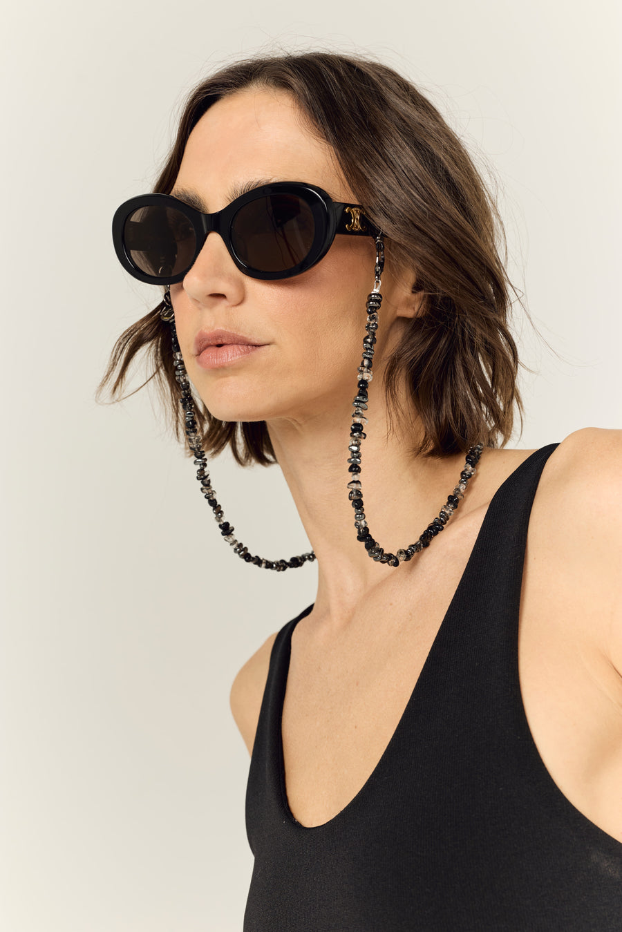 Bijoux Chaine De Lunettes Liviya Noir 72 cm - 3