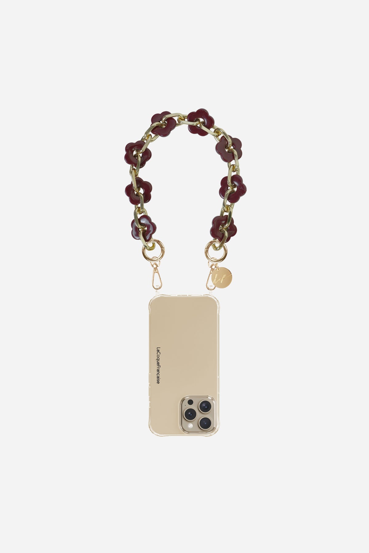 Chaine Courte Cassy Fleurs Bordeaux 40 cm