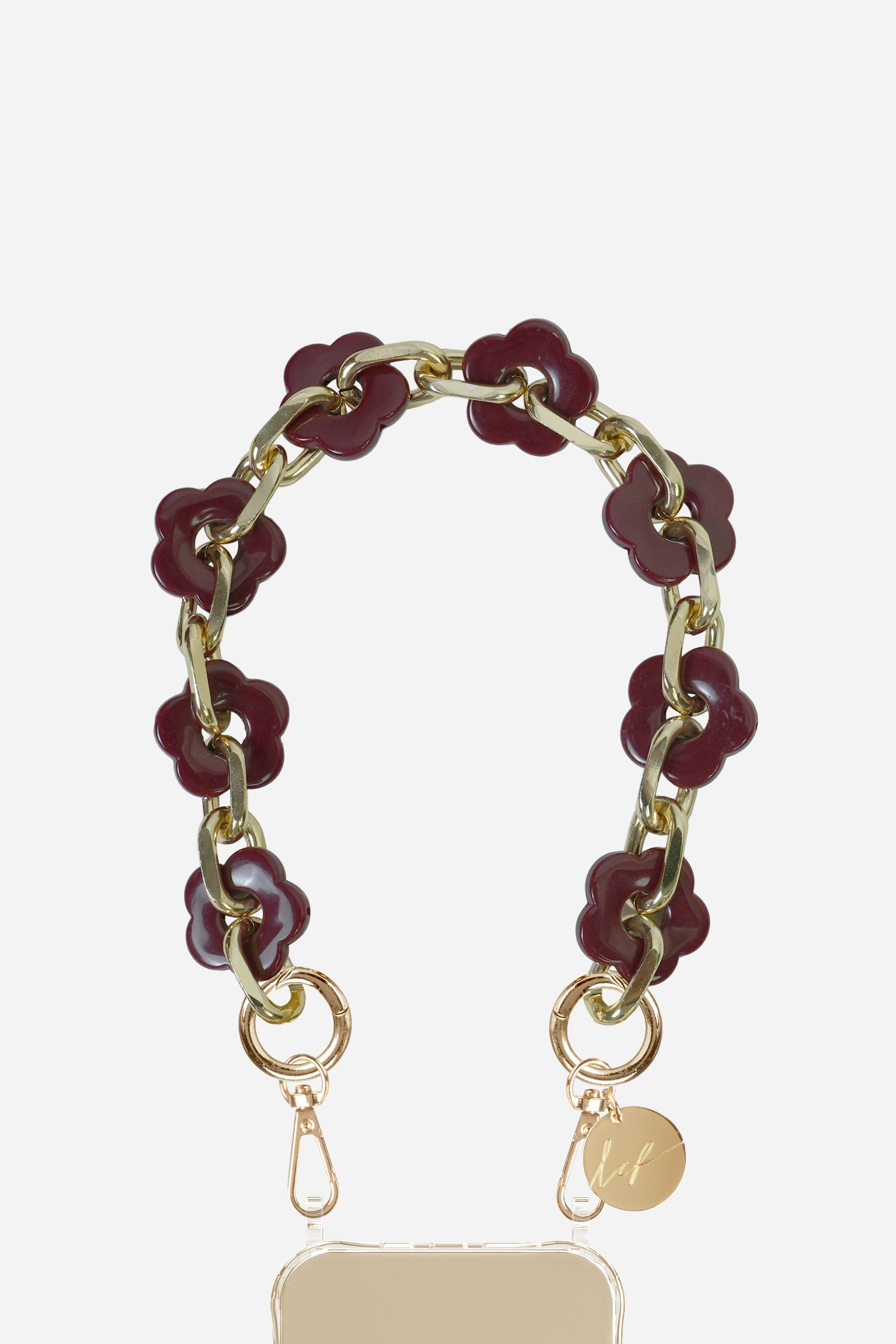Chaine Courte Cassy Fleurs Bordeaux 40 cm - 2