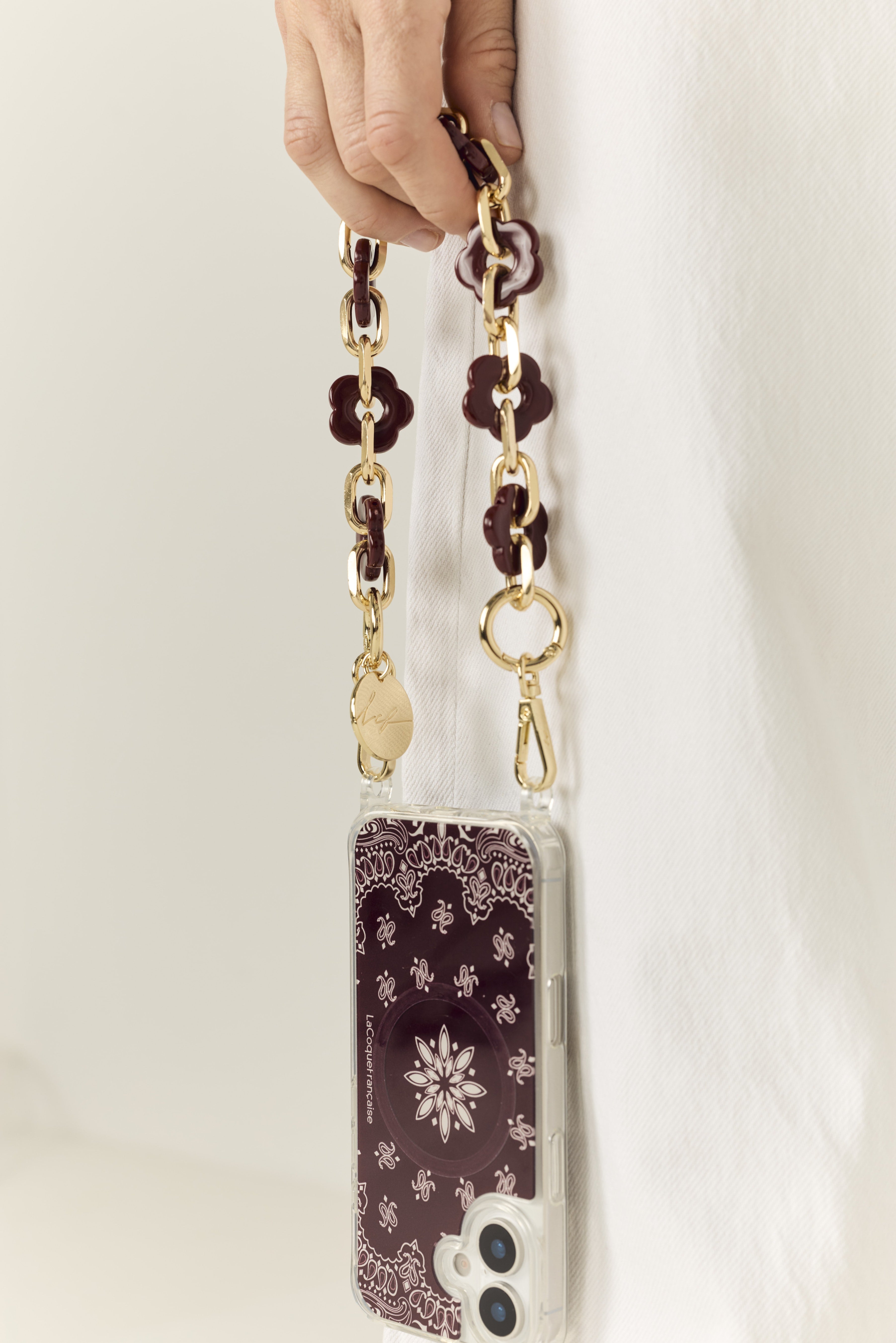 Chaine Courte Cassy Fleurs Bordeaux 40 cm - 3