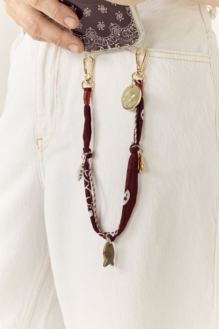 Chaine Courte Laia Bordeaux 40 cm - 3