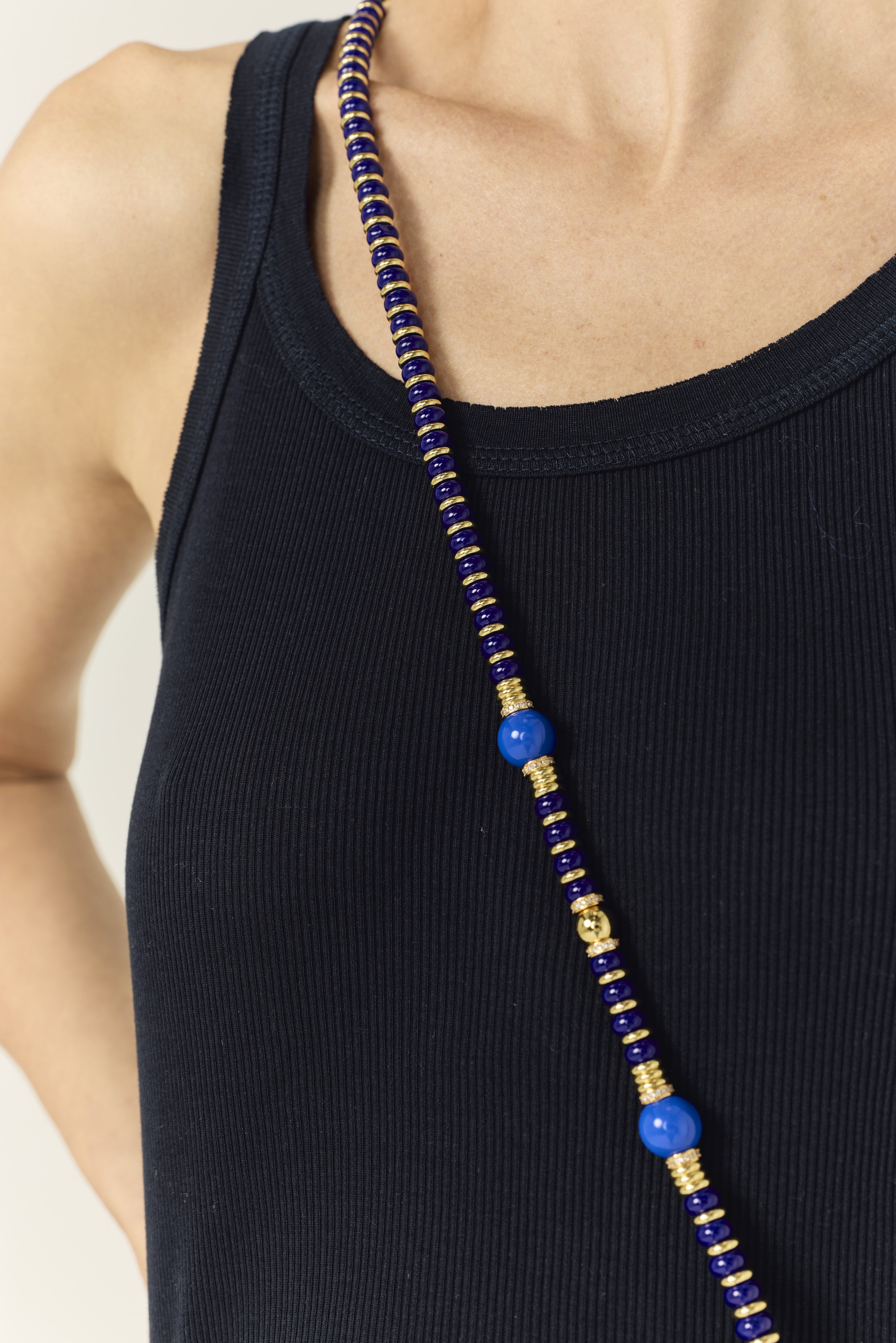 Chaine Longue Adia Bleu 120 cm - 6