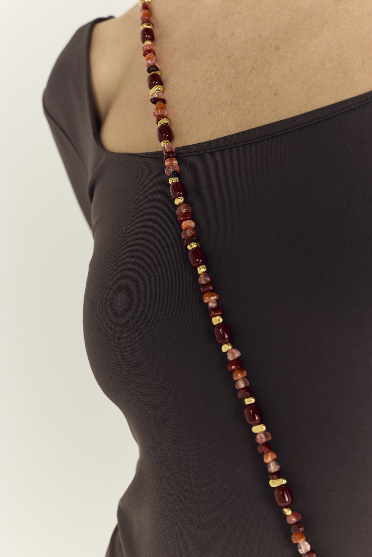 Chaine Longue Lana Bordeaux 120 cm - 6