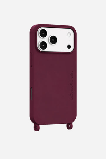 Coque Anneaux Soft Touch Bordeaux