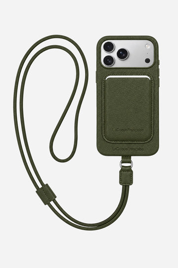 Lederhülle iPhone 17 Pro/18 Pro Khaki 6.3 Zoll