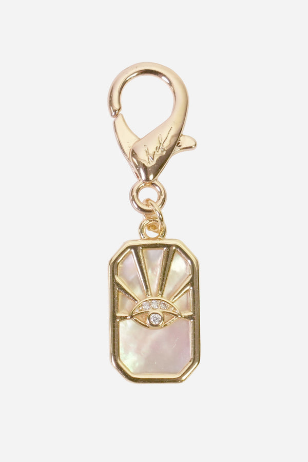 Charms Oeil Blanc Dore Blanc