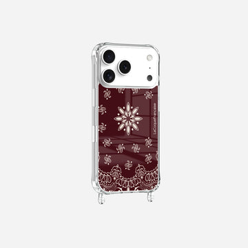 Coque Anneaux Imprimee Bandana Bordeaux