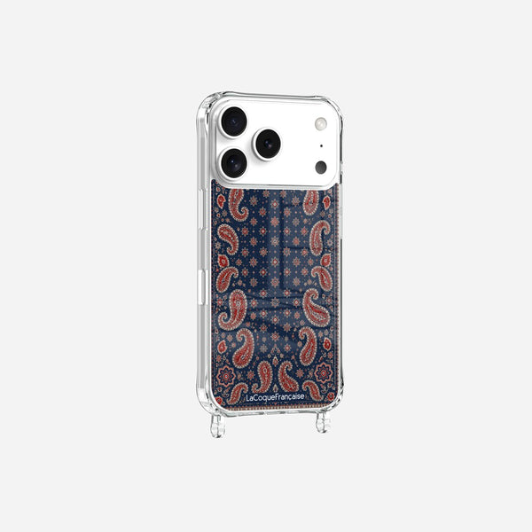 Coque Anneaux Imprimee Cachemire Marine