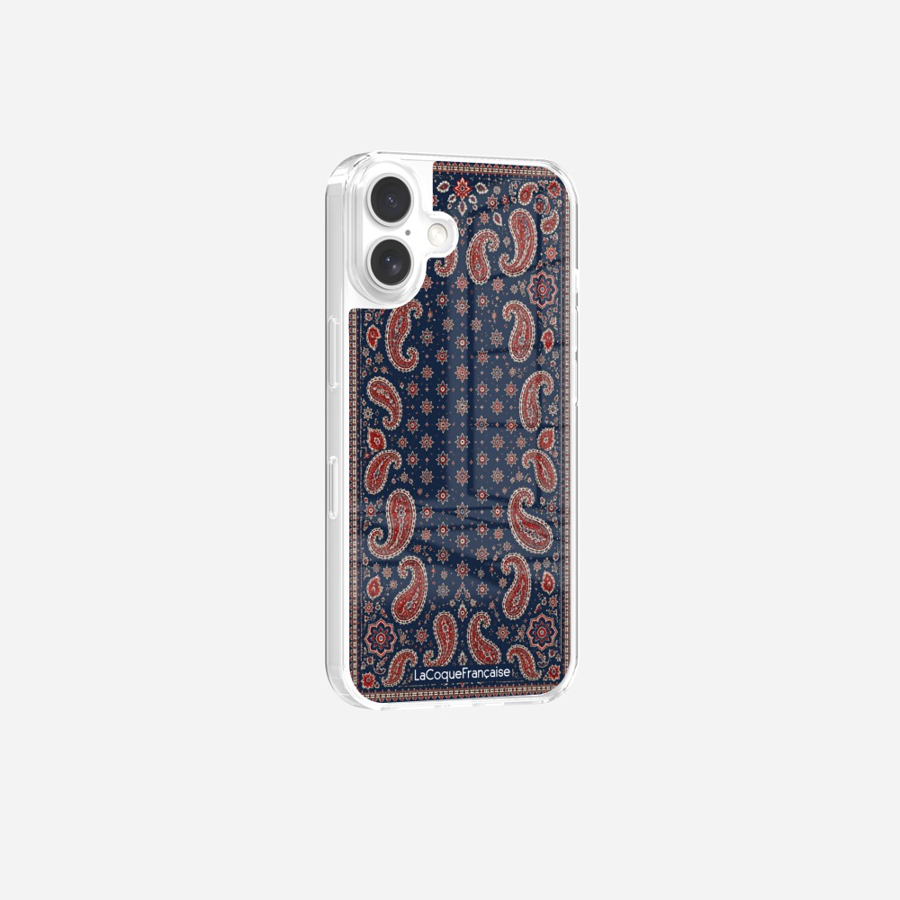 Coque Sans Anneaux Imprimee Cachemire Marine - 3