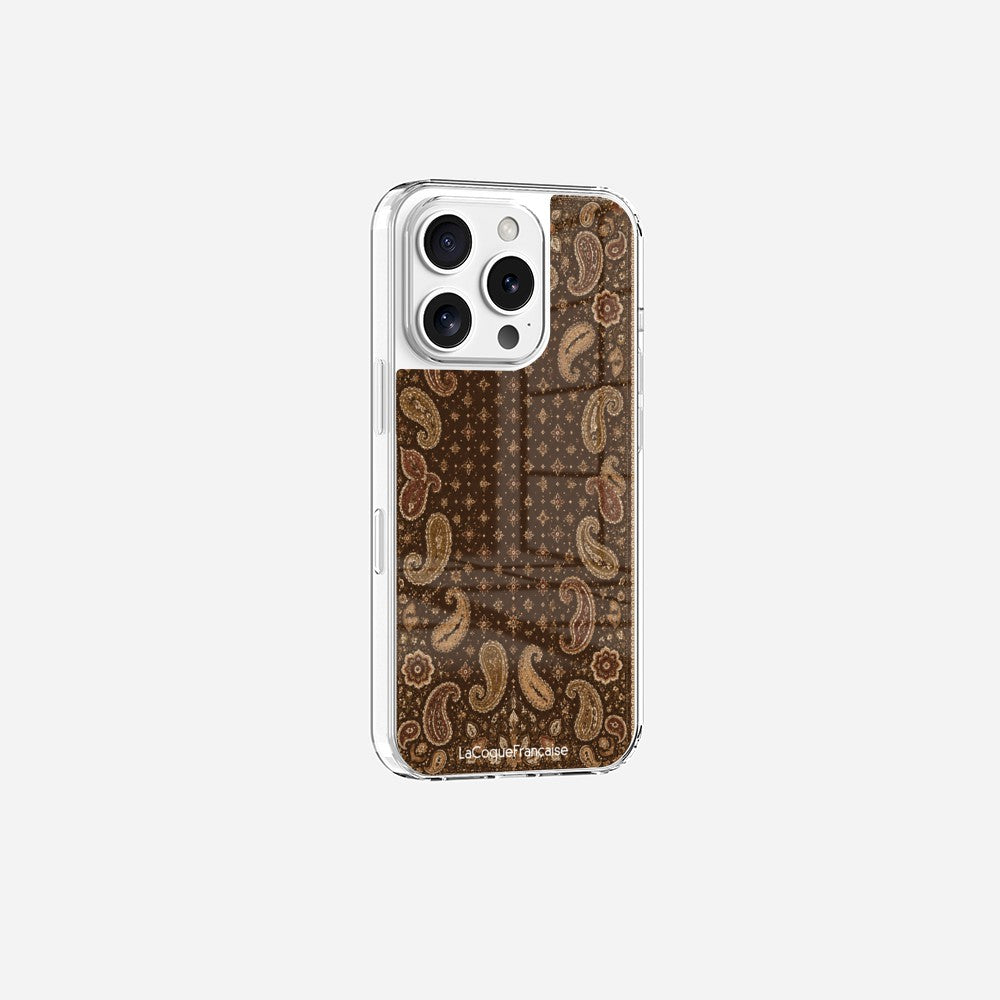 Coque Sans Anneaux Imprimee Cachemire Marron - 6