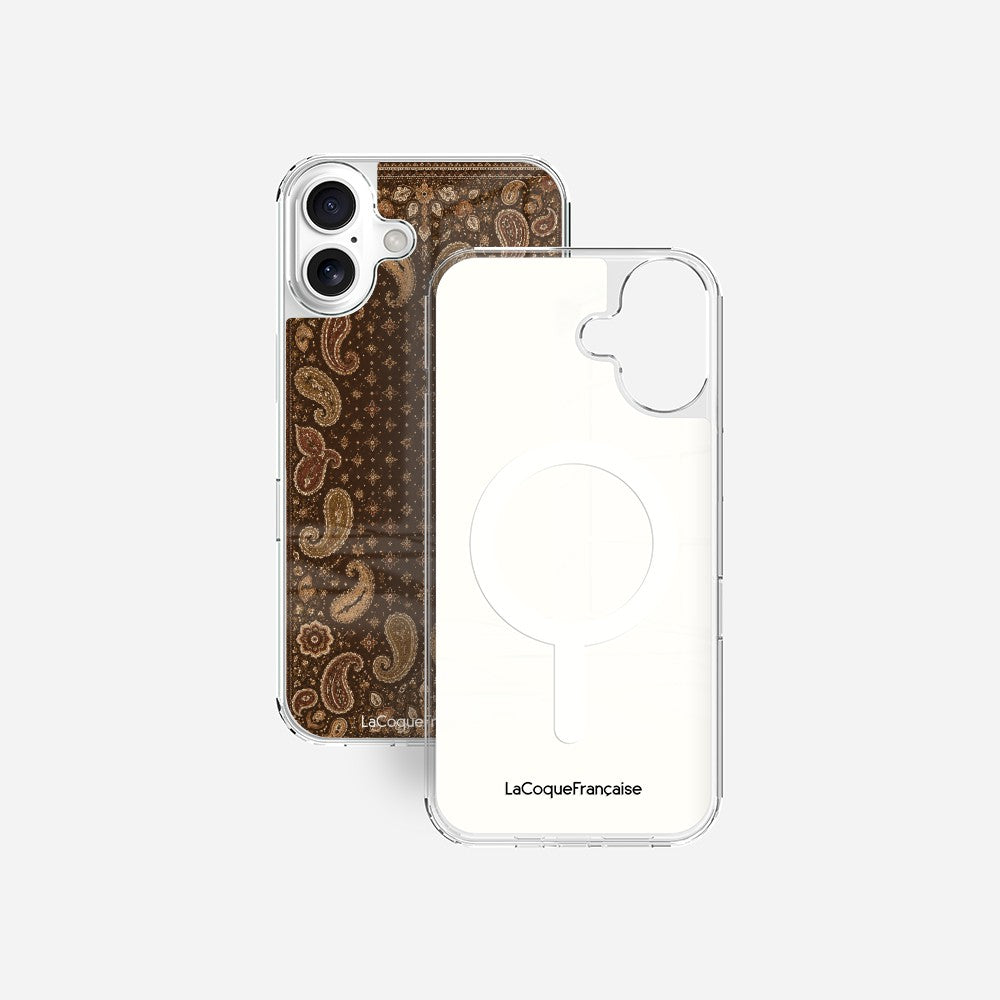 Coque Sans Anneaux Imprimee Cachemire Marron