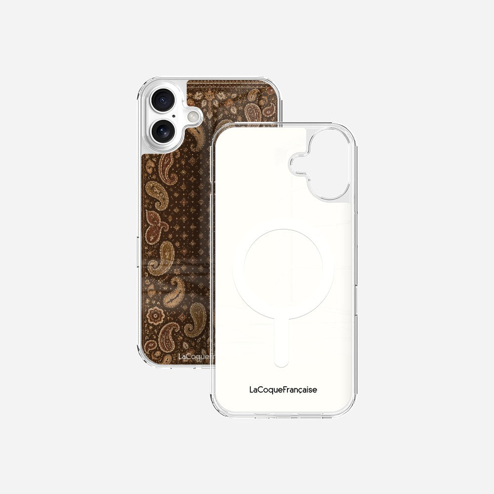 Coque Sans Anneaux Imprimee Cachemire Marron