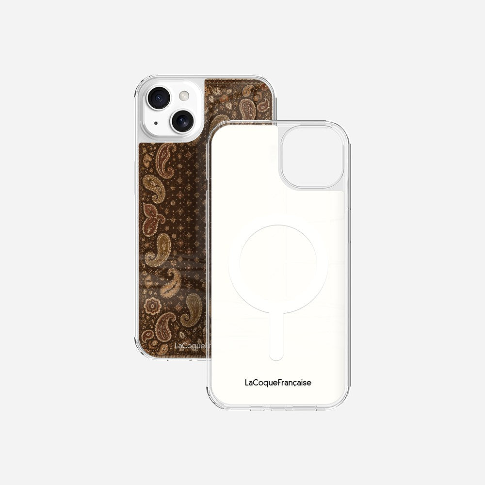 Coque Sans Anneaux Imprimee Cachemire Marron