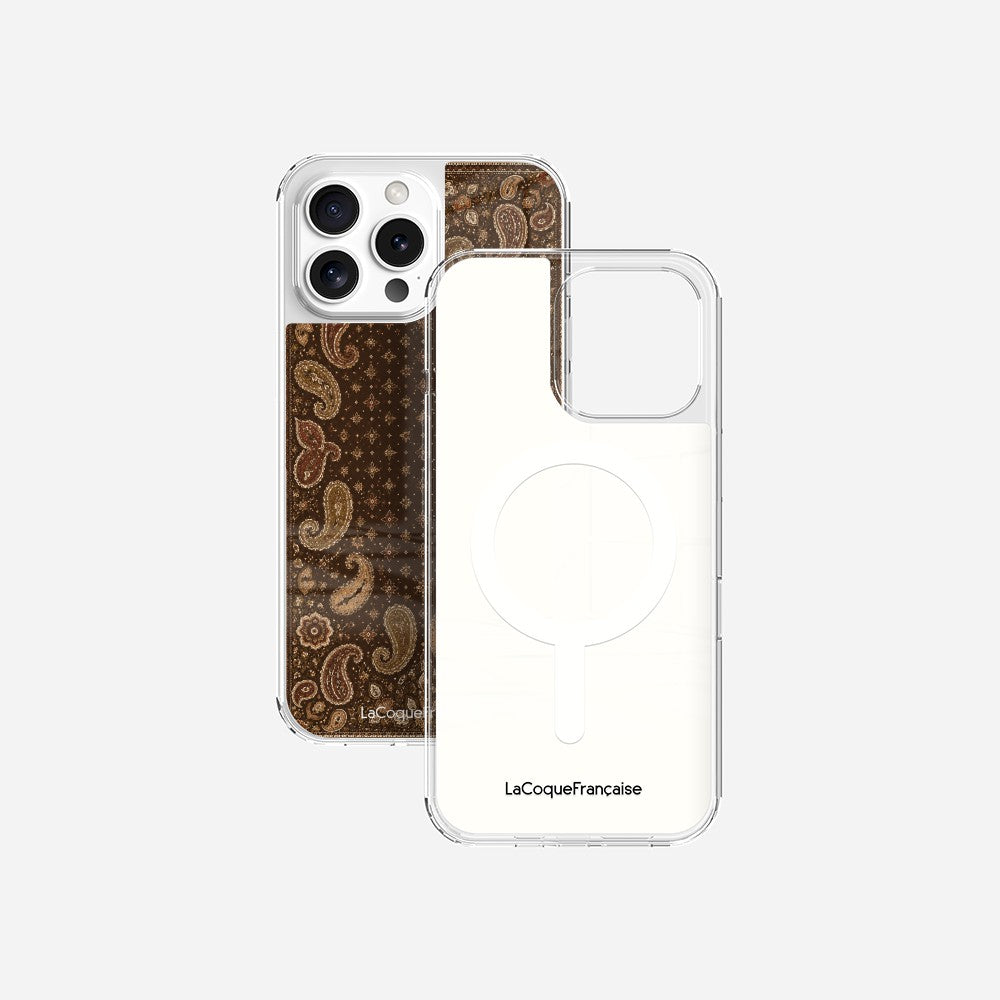 Coque Sans Anneaux Imprimee Cachemire Marron