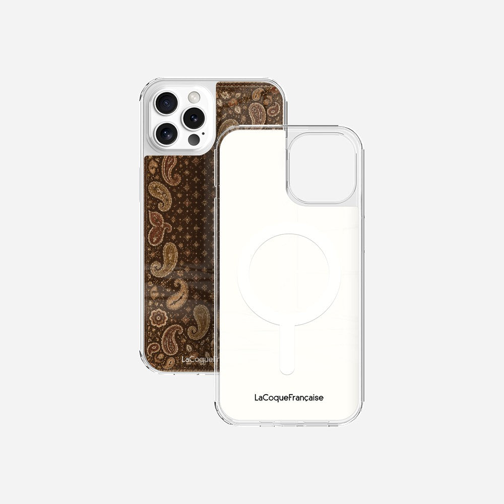 Coque Sans Anneaux Imprimee Cachemire Marron