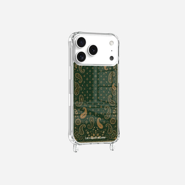Coque Anneaux Imprimee Cachemire Vert
